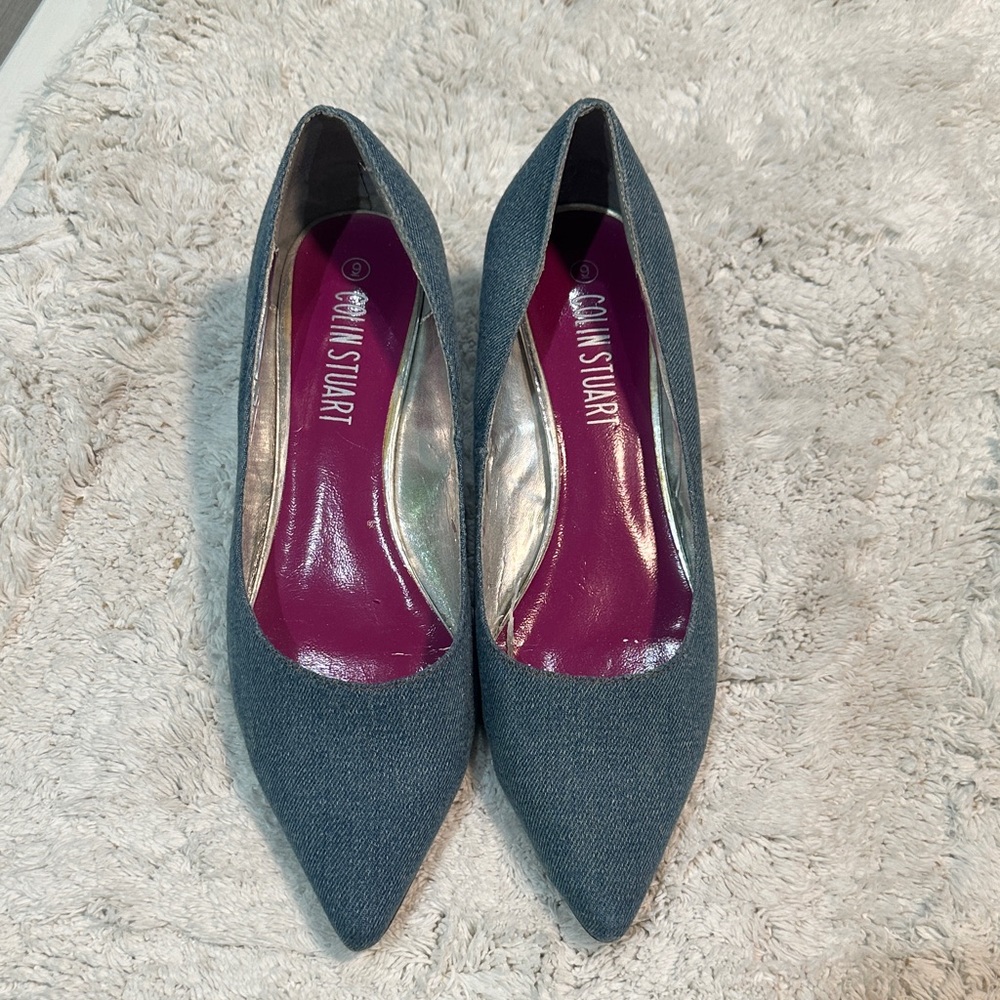 Colin Stuart Denim Blue Kitten Heels